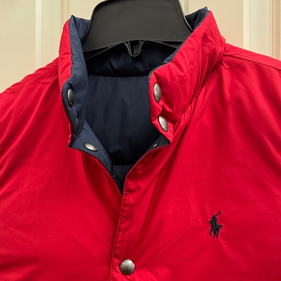 Polo Ralph Lauren Goose Down Interchangeable Navy Blue and Red Vest - Big Kids - Picture 8 of 12